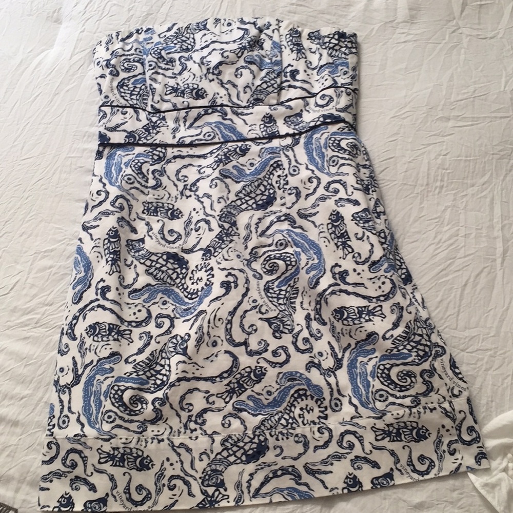 Vineyard Vines Strapless SeaThemed Dress